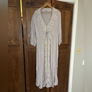Free People Fable Floral Embroidered Maxi Dress